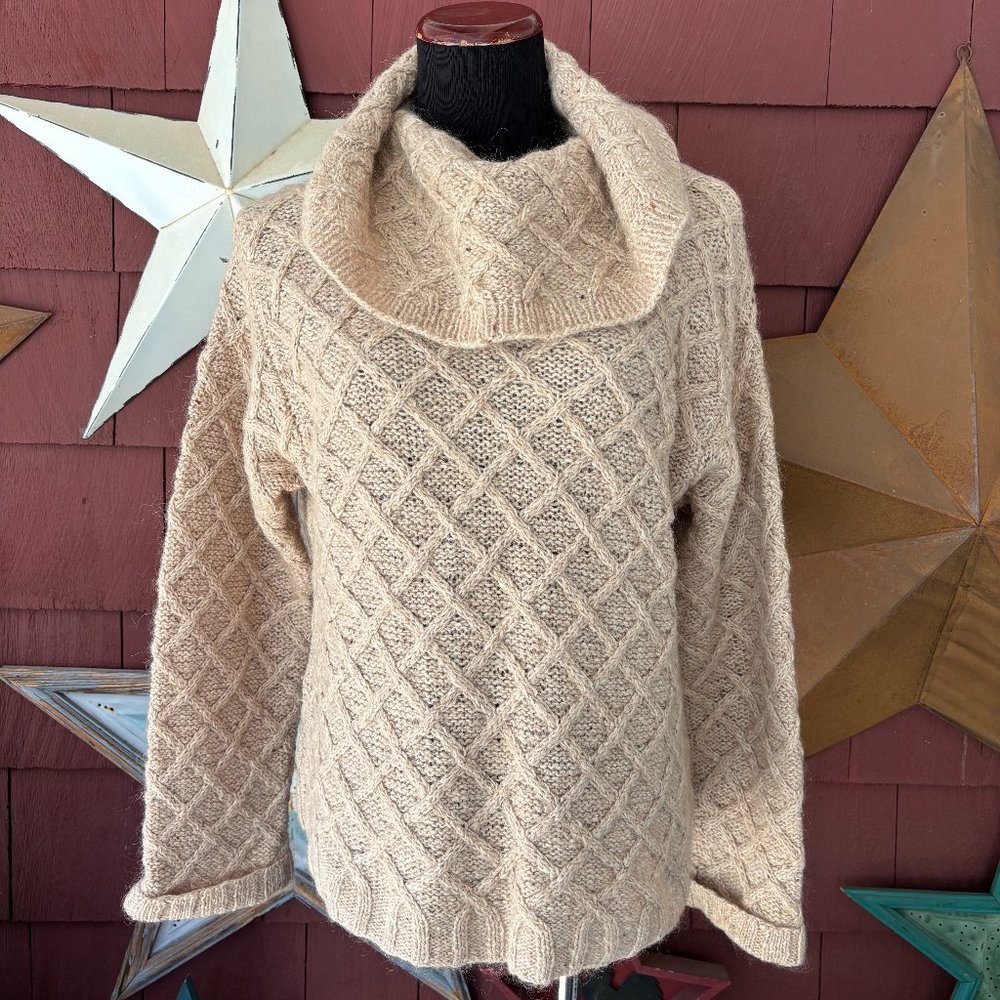 Vtg Y2K 90s A Line Anne Klein Knit Turtleneck Mohair Wool Blend Sweater Size M